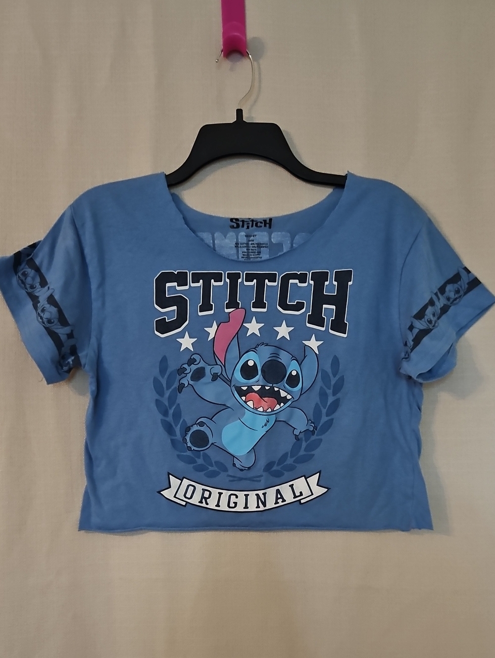 Stitch Graphic Blue Crop Top - Disney